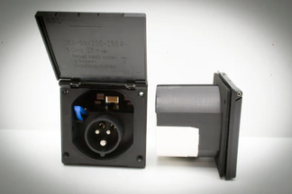 16A Flush Mount Inlet - Black