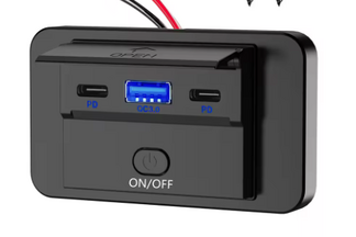 Flush mounted USB Charging Port - Rectangle - USB type A+C